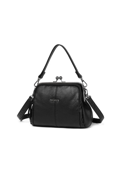 Smart Bags Yıkama Deri Burslu Postacı Kadın Çantası 21-k Barcelona 1903-7 Siyah