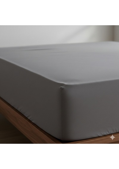 %100 Organik Pamuk Premium Lastikli Çarşaf Çift Kişilik 160x200+30 Dolmabahçe Serisi Antrasit