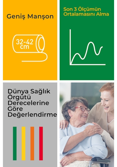 Alman Tasarım Geniş Manşonlu Büyük Ekran Büyük Dijital Kol Tipi Tansiyon Aleti 10 Yıl Garantili