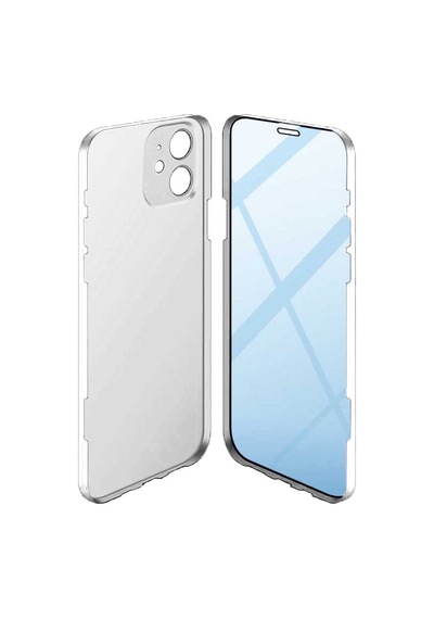 Apple iPhone Uyumlu 12 360 Derece Tam Kaplayan Cam Kapak Kılıf
