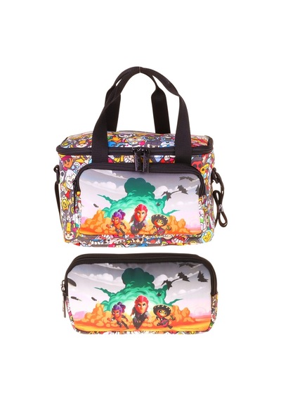 Kaukko Kids Erkek Çocuk Aviator Baskılı Siyah Thermo Beslenme Çantası Ve Kalemlik Seti - Setkk-l5425