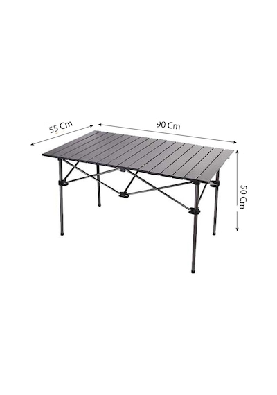 Sportaj Taşınabilir Kamp Masası Alüminyum Gövde Kolay Kurulum 90x55x50cm Siyah