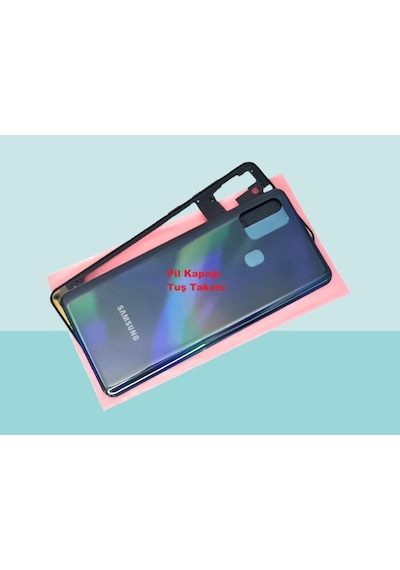 Samsung Galaxy A21s Uyumlu Full Kasa Arka Kapak Batarya Kapağı - Siyah Çok Renkli