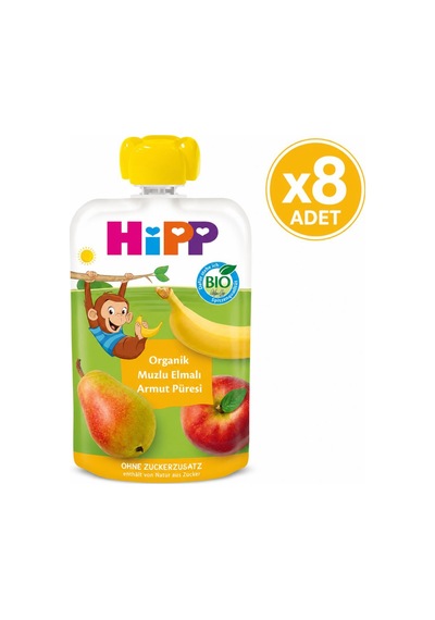 Hipp Organik Muzlu Elmalı Armut Püresi 100 G 8'li Paket