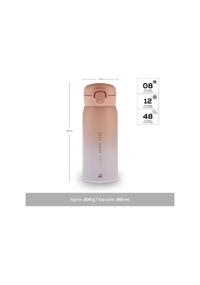 Skyfall Çelik Sızdırmaz Pembe Termos 350 Ml Çok Renkli