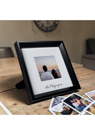İlk Fotoğrafım Çerçevesi - 20x20 Paspartulu Fotoğraf Çerçevesi Siyah Renk