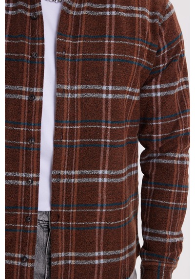 Tudors Erkek Slim Fit Dar Kesim Kareli Kışlık Oduncu Gömlek-42095 Çok Renkli Tudors Erkek Slim Fit Dar Kesim Kareli Kışlık Oduncu Gömlek-42095 Çok Renkli