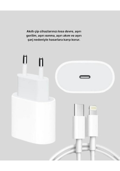 Apple iOS Uyumlu 20w Usb-c Hızlı Şarj Cihazı Telefon Ve Tablet İçin Beyaz
