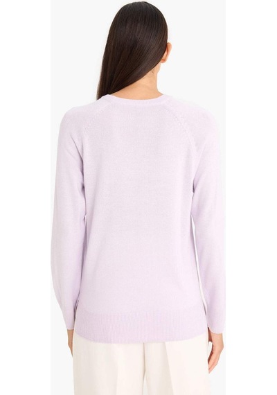 Defacto Relax Fit Bisiklet Yaka Kazak I6913az25wnpr462 Mor