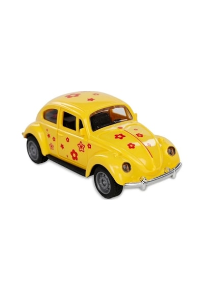 Alpmodel Sürtmeli Desenli Kaplumbağa Araba Vosvos Araba 12 Cm 3'lü Set Mavi Kırmızı Sarı