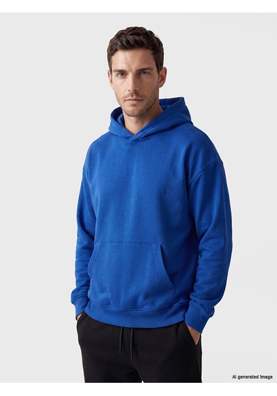 LC Waikiki Lc Waıkıkı Mavi Kanguru Cepli Erkek Hoodie