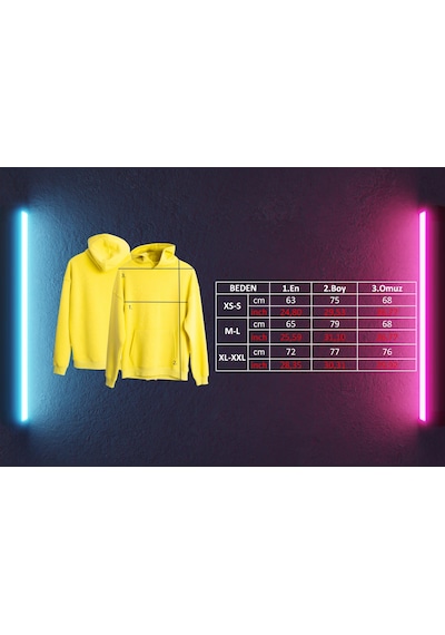 Unisex 90's Nostalji Kaset Kapşonlu Sweatshirt Çok Renkli
