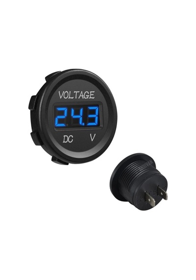 Shuıvan Dijital Voltmetre Akü Voltaj Göstergesi 12v/24v Mavi Işık -1601