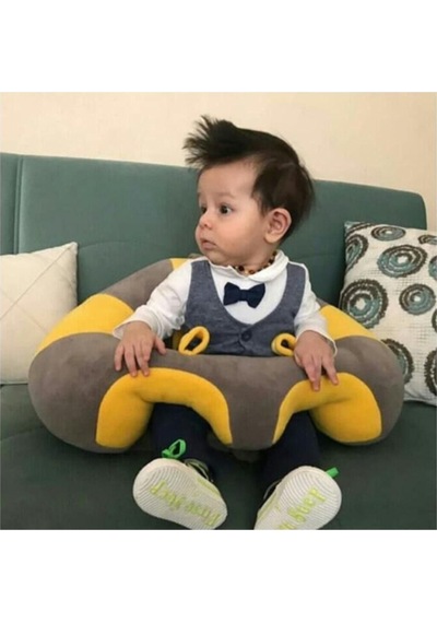 Bebe Yatmaz Bebek Oturma Destek Minderi Bebek Koltuğu Gri Sarı