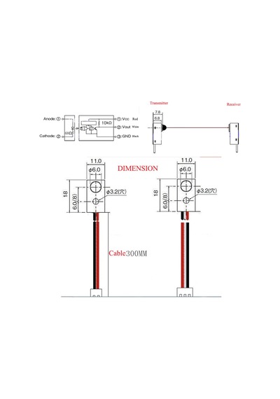 DC 5V Beam Sensör Çift 30cm Engel Algılayıcı Kapı Pencere Fotosel