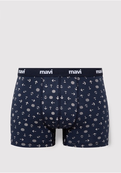 Mavi - 3Lü Baskılı Lacivert Boxer Seti 0911505-70490