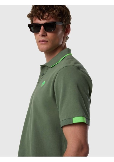 North Sails Kontrast Şertili Kısa Kollu Erkek Polo Yaka T-shirt-33501 Yeşil