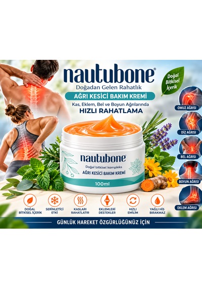 Nautubone Kavanoz Teskin Kremi Eklem Bel Sırt Boyun Masaj Jeli 100ml