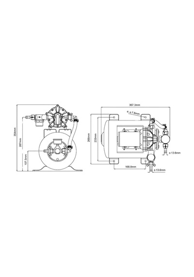 Seaflo Hidrofor + Basınç Tankı Seti 18.9 Lt/dk 8 Litre Tank - 12v-1078