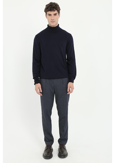 Dufy Erkek Slim Fit Yarım Balıkçı Yaka Lacivert Triko-18509