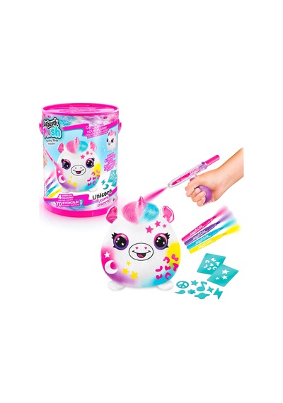 Canal Toys - Airbrush Plush Baril - Keçeli Kalemler Ve Şablonlar İle Yumuşak Sprey Sanat Pelüş Oyuncak - Çocuklar İçin Yaratıcı Boş Zaman - 6 Yaş - Ofg 266 124-Pembe