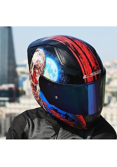 Ls2 Rapıd 2 Race Zombıe Fullface Motosiklet Kaskı Gökkuşağı Camlı Siyah