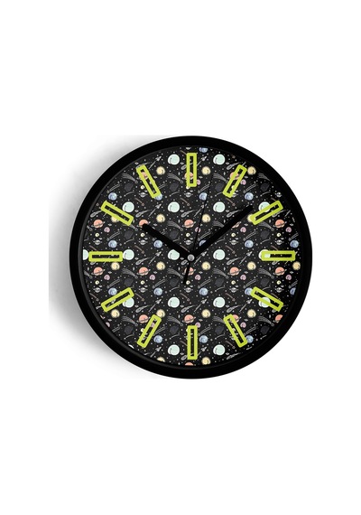 Uzay - Astronot - Astronomi Temalı Modern Duvar Saati - 25cm - Önü Camlı Siyah Kasa-jh0170 Siyah