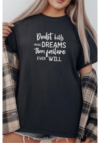 Freedom Store Unisex Oversize 24/1 Penye Dtf Baskılı Tişört - Dtf291 Siyah