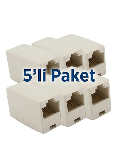 Alfais Zey Alfais 4438 Cat5 Cat6 Uzatma Rj45 Kablo Ekleyici 5 Li Paket Yüksek Performanslı Bağlantı