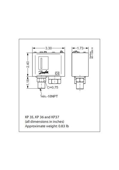 Danfoss KP6W  (8-42 Bar) 060-519066 Presostat