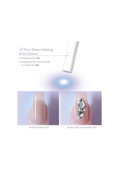Jel Çiviler İçin Uv Işığı, Mini Uv Led Tırnak Lambası, El Standlı, Taşınabilir Tırnak Kurutucu, Şarj Edile