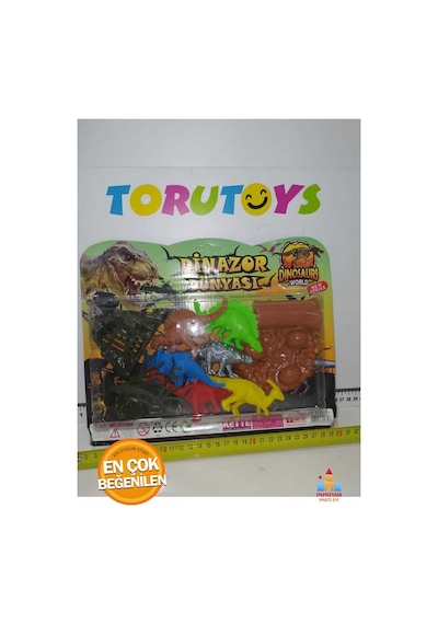 Dinozor Kartelası - Çocuklar İçin Eğitici Ve Eğlenceli 12 Parça Set