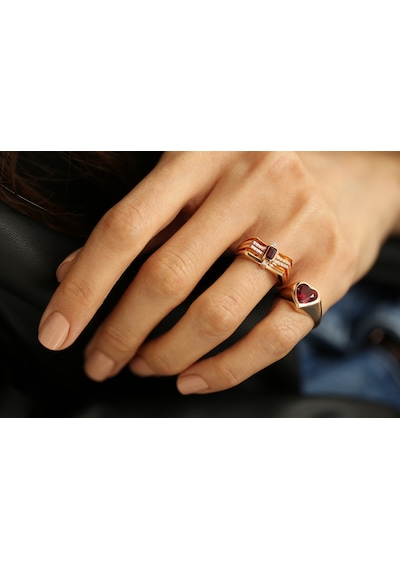 Reis Kuyumculuk T9318 Queen Ruby Altın Yüzük
