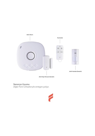 Fonri Akıllı Pratik Alarm Seti Akıllı Alarm, 3x Akıllı Kapı Pencere Ve 1x Akıllı Hareket Sensö Diğer