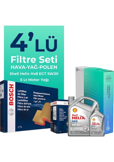 Bosch Lancia Delta 1.6 Dizel Filtre Bakım Seti Shell Motor Yağlı (2008-2014) 4 Lü