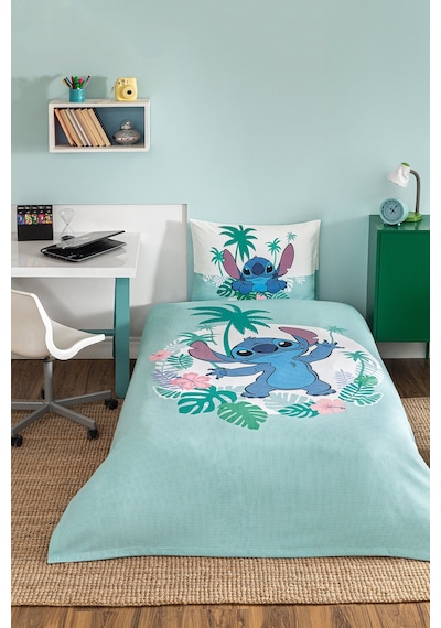 Özdilek Stitch Summer Tek Kişilik Disney Lisanslı Lastikli Çarşaf Çocuk Nevresim Takımı Çok Renkli