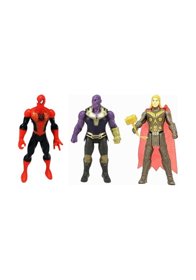 Es2163 Avengers Yenilmezler Aksiyon Figür Spiderman Thanos Thor Oyuncak Seti 15 Cm.