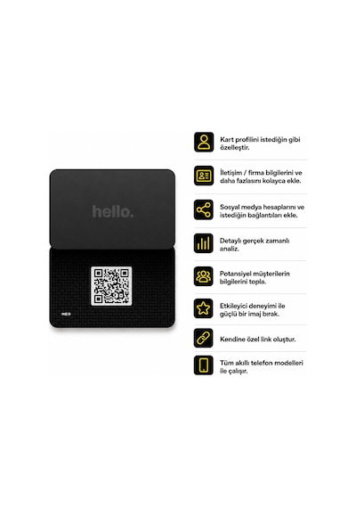 Meo Hello Akıllı Nfc Ve Qr Kodlu Kartvizit