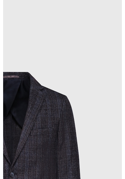 Ac&Co / Altınyıldız Classics Erkek Lacı Yün Slim Fit Dar Kesim Mono Yaka Desenli Kapak Cepli Blazer Ceket