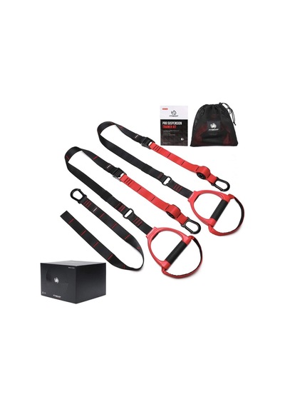 Trx Pro Spor Aleti Suspension Trainer-asılma Egzersiz Seti Fitness Antrenman Güç Halatı Kırmızı
