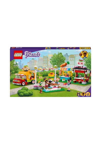 Friends Sokak Lezzetleri Pazarı Yapım Seti 41701 Çocuklar İçin 3 Mini Bebek Figürü İçeren Yaratıcı Oyuncak Yapım Seti 592 Parça