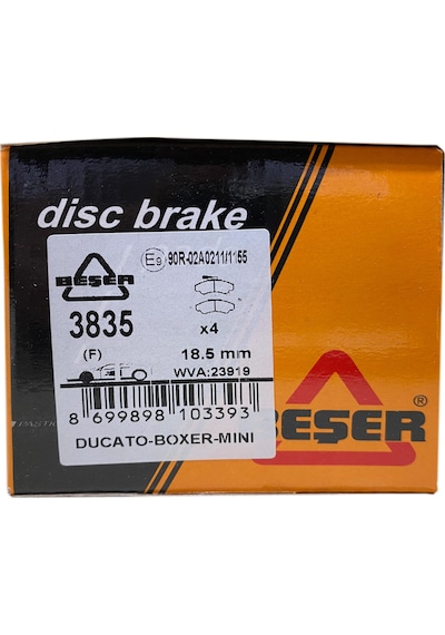 Beşer 3835 Ön Fren Balatası Ducato-Boxer-Jumper 18Q Fisli 02-06