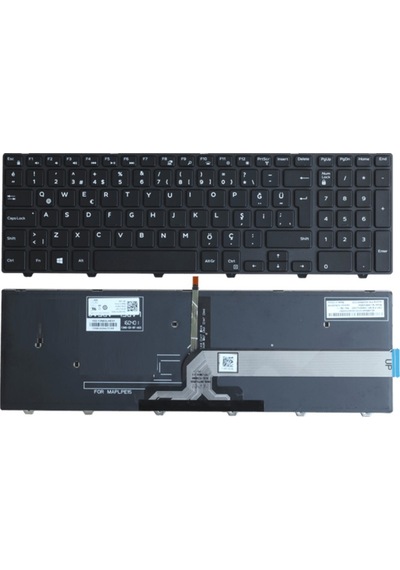 Dell 15-3000, 3542, 3543, 3550 Notebook Klavyesi, Laptop Tuş Takımı Siyah Tr Işıklı