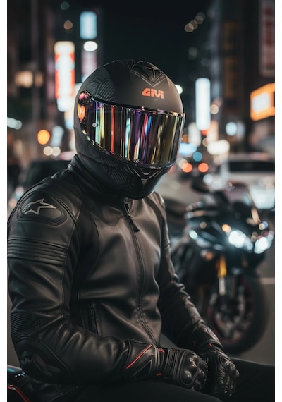 Gıvı 50.x Snake Mat  1 Renkli 1 Şeffaf Vizörlü Motosiklet Kask İridyum Vizör + Şeffaf