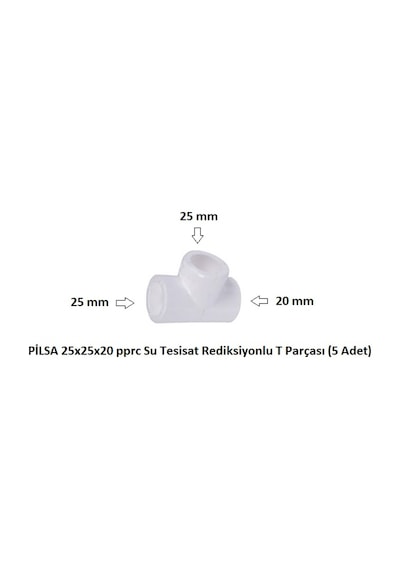 PİLSA 25x25x20 PPRC Su Tesisat Rediksiyonlu T Parçası (5 Adet)