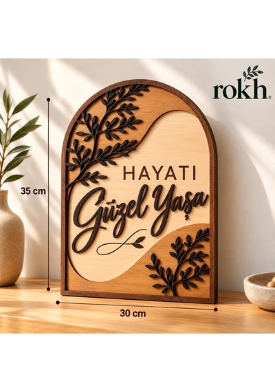 Hayatı Güzel Yaşa 35x30 Cm Ahşap Duvar Dekoru - 3d Katmanlı Dekoratif Tablo - Motivasyon Yazılı Ev Dekoru