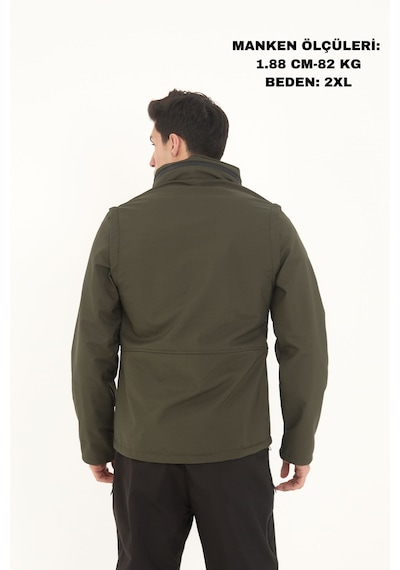 Camp Scoutland Camp460 Outdoor Tactical Softshell Su & Rüzgara Dayanıklı Erkek Taktik Yelek & Mont Haki
