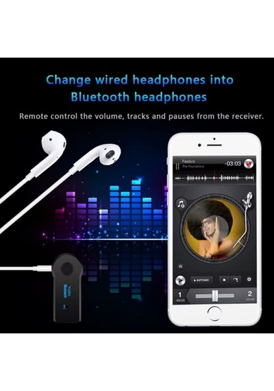 Tr Mikrofonlu Bluetooth Ses Alıcı Araç Ve Hoparlör İçin Aux Girişli Kablosuz Dönüştürücü Kiti