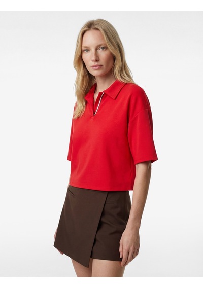 Koton Regular Fit Modal Kumaş Kısa Kollu Polo Yaka Tişört Kırmızı 6sak50239ek