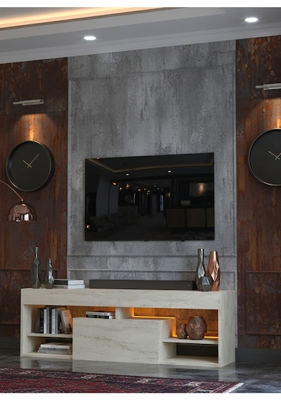 Resital Ledli Tv Ünitesi L1501-8 Traverten Traverten